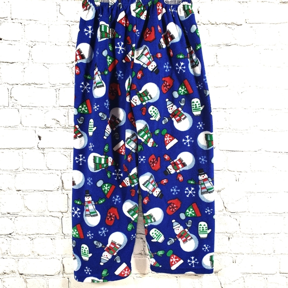 The Childrens Place blue fleece snowman PJ set - Picture 6 of 7